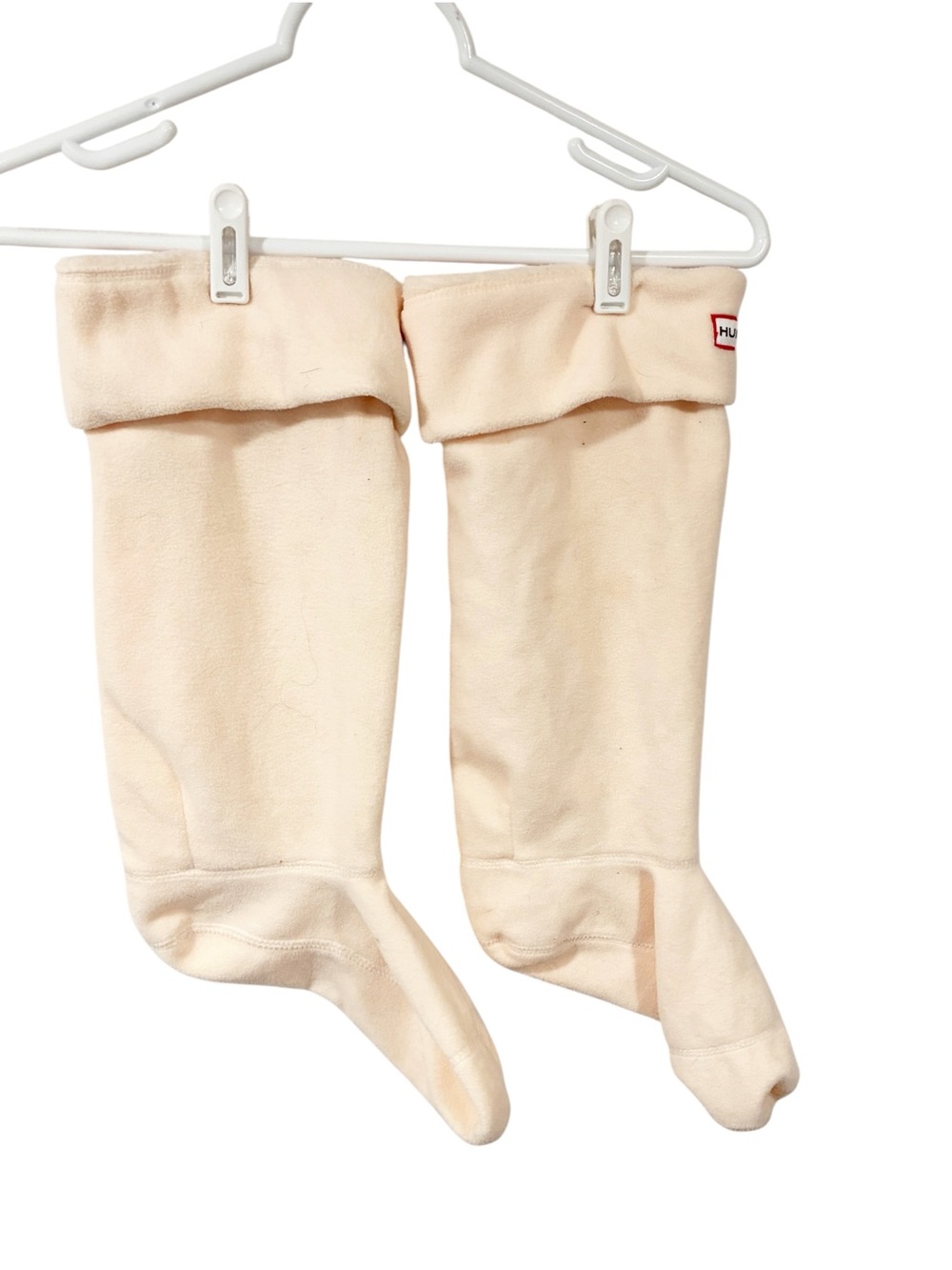 Hunter Original Tall Boot Socks Fleece Liners Cream Size L Womens 8 to 10